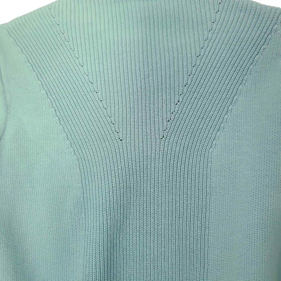 Talbots Cardigan Sweater Women Large Petite Blue Open Front Coastal - Picture 4 of 6
